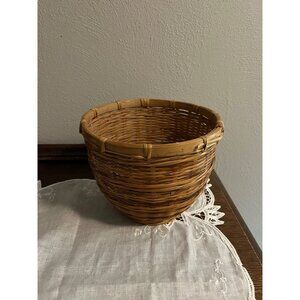 Vintage Bamboo and Wicker Basket